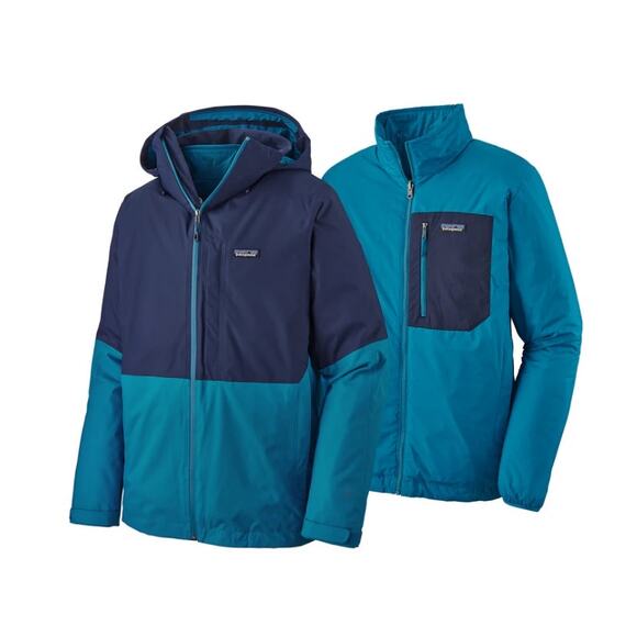 PATAGONIA 3-in-1 Snowshot Jacket COMPLETE Classic Navy Balkan Blue Sz L $412 - Picture 1 of 11